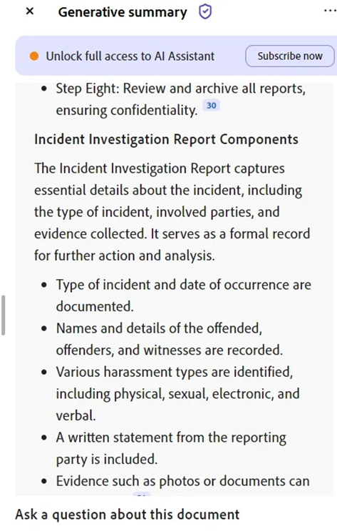 Incident Investigation Report Components