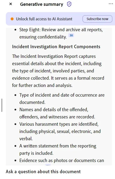 Incident Investigation Report Components