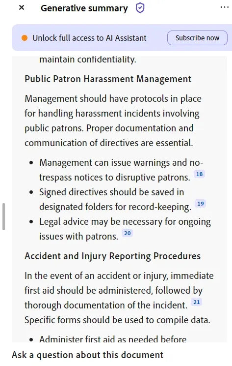 Public Patron Harassment Management